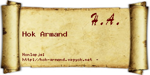 Hok Armand névjegykártya